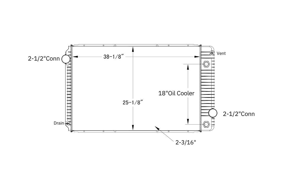 International / Navistar Radiator – 2002-2009 (18″ Oil Cooler) various