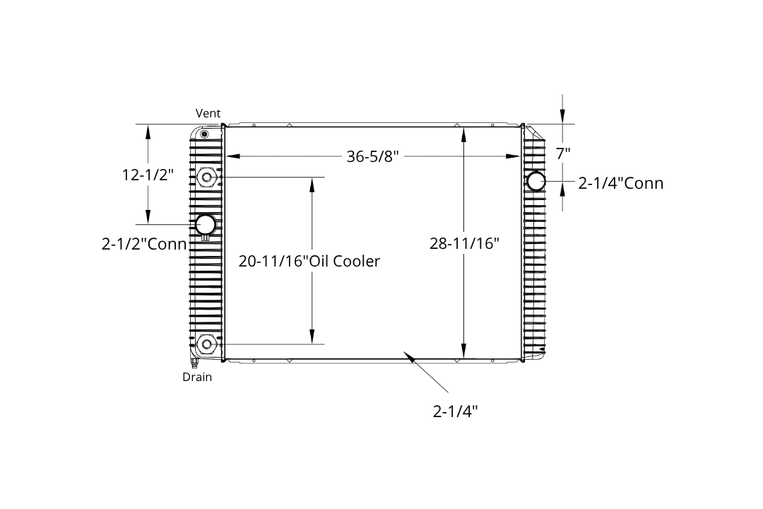 International Radiator – 2011-2015 DuraStar 4100, 4200, 4300, 4400, 7300, 7400 Series (20-11/16” Oil Cooler)